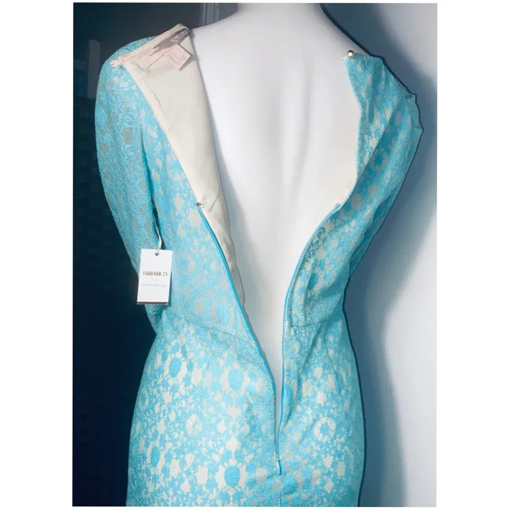 Forever 21 teal lace sheath dress - Picture 13 of 16